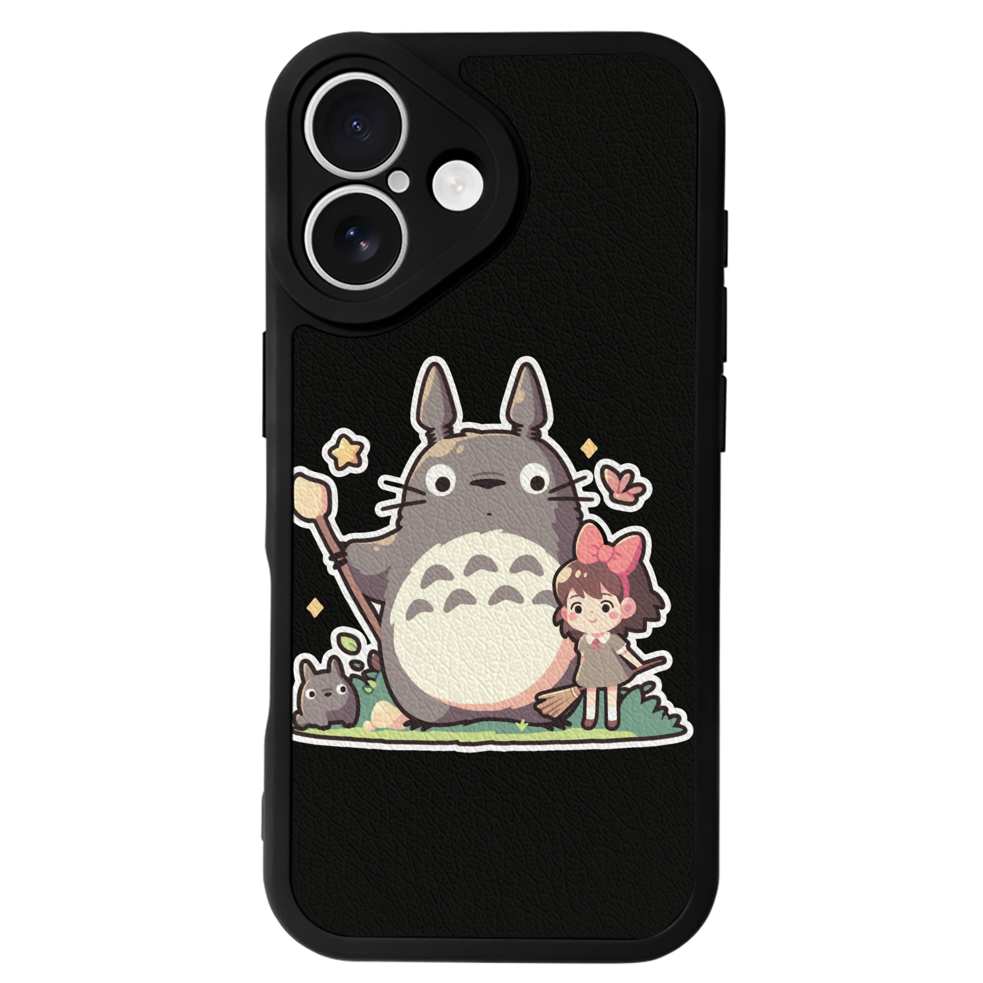 （画像用） となりのトトロ 草壁メイ 草壁サツキ My Neighbor Totoro Satsuki Kusakabe Mei Kusakabe 【iPhone 16シリーズ対応】シリコンスマホケース（レザー調） 材質：シリコン